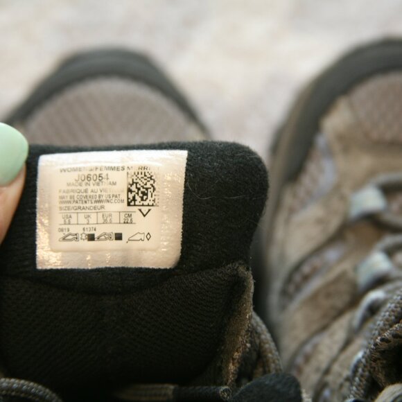 Merrell Women's Moab 2 Waterproof Hiking Boots, Size 5.5, Grey/Light Blue - Picture 3 of 5